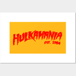 hulkamania red 1984 retro Posters and Art